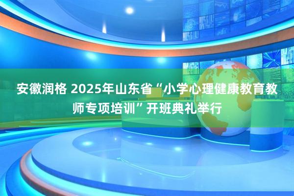 安徽润格 2025年山东省“小学心理健康教育教师专项培训”开班典礼举行