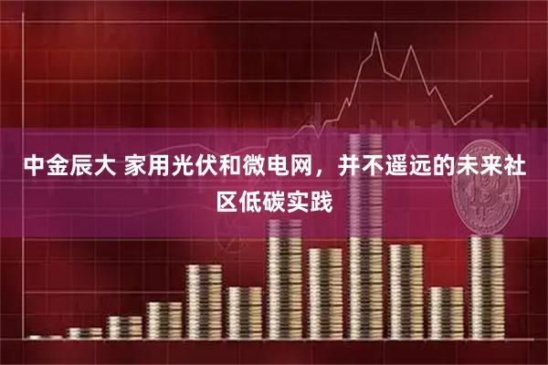 中金辰大 家用光伏和微电网，并不遥远的未来社区低碳实践